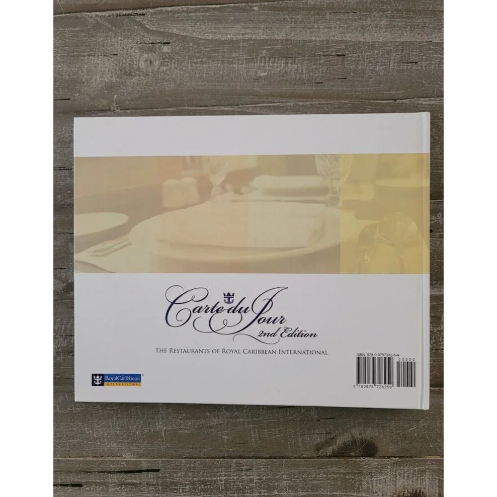 Carte Du Jour Royal Caribbean Restaurants Hardcover Book & Apron Cookbook Cruise
